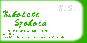 nikolett szokola business card